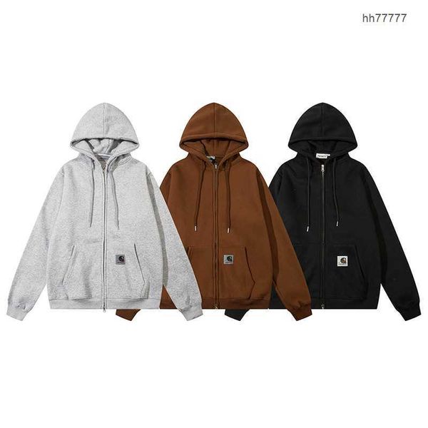 Herren Hoodies Sweatshirts New Carhart Cardigan mit Reißverschluss und Plüschpulloverjacke für Männer und Frauen in der Snow Mountain Range 9rpj