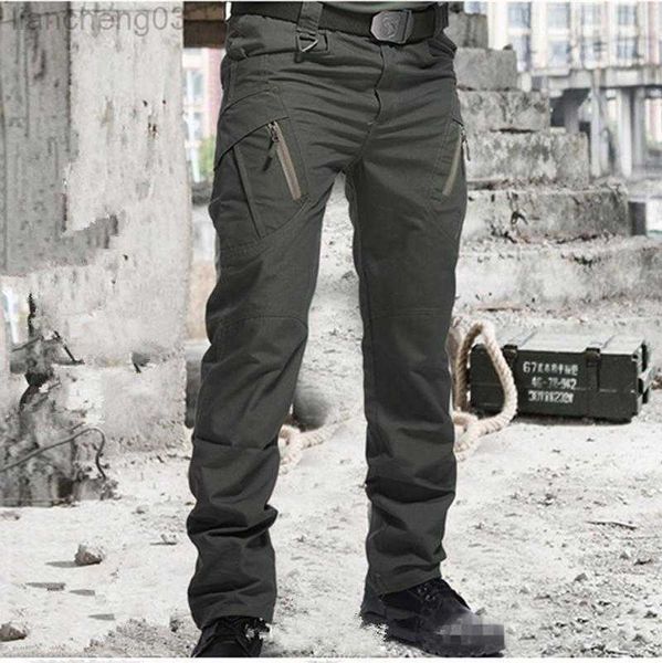 Pantaloni da uomo Pantaloni tattici Pantaloni cargo casual Pantaloni da allenamento impermeabili stile militare militare Pantaloni da lavoro durevoli maschili 2022 Nuovi pantaloni W0411