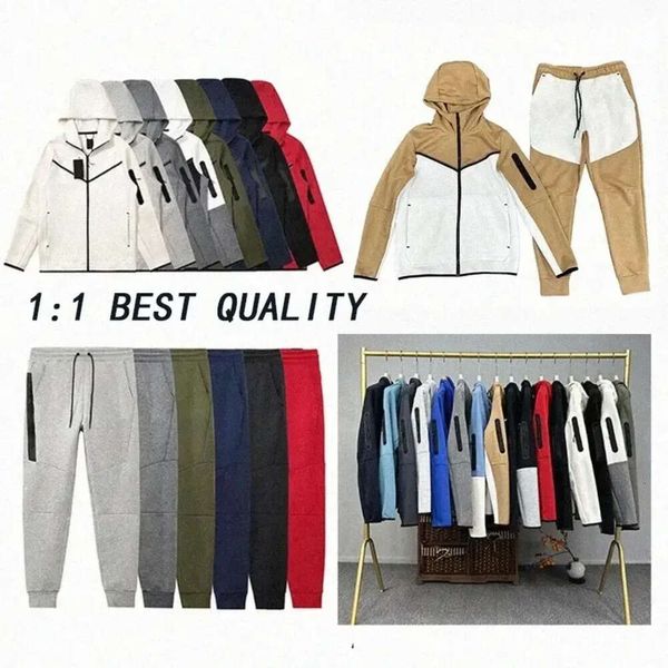 2023 homem grosso esportes tecnologia velo hoodie designer calças de treino com capuz homens mulher jogger fatos de treino bottoms roupas esportivas moda