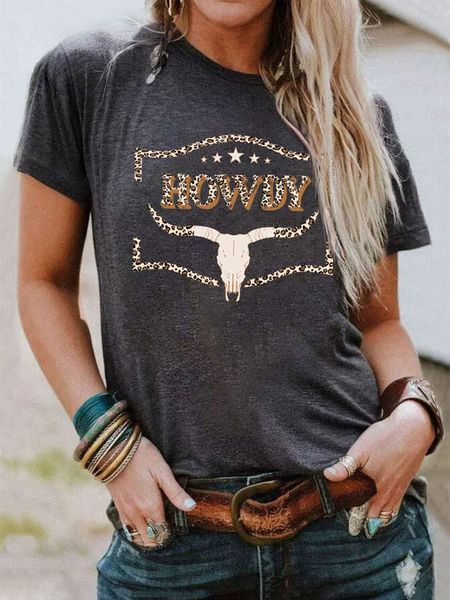 Herren T-Shirts Howdy Tshirt Country Southern T Shirt Rodeo Cowgirl Western Shirts Steer Skull Leopard TShirt Sommer Vintage Tees 2023 230411