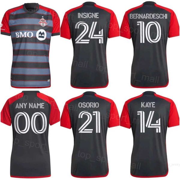 FC Toronto Soccer Jersey 10 Bernardeschi 14 Kaye 2 Hedges 22 Laryea 21 Osorio Johnson Bradley Thompson Macnaughton Servânia Akinola Kerr Kits de camisa de futebol 23-24