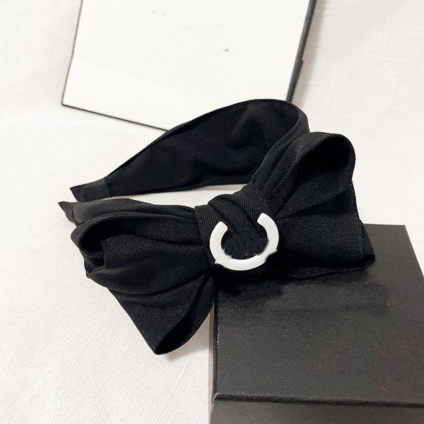 Letras de grife de faixa impressa para mulheres meninas pequenos vento largo largo borbole bowknot diamante arco de cabelo externo acessórios de cabeça