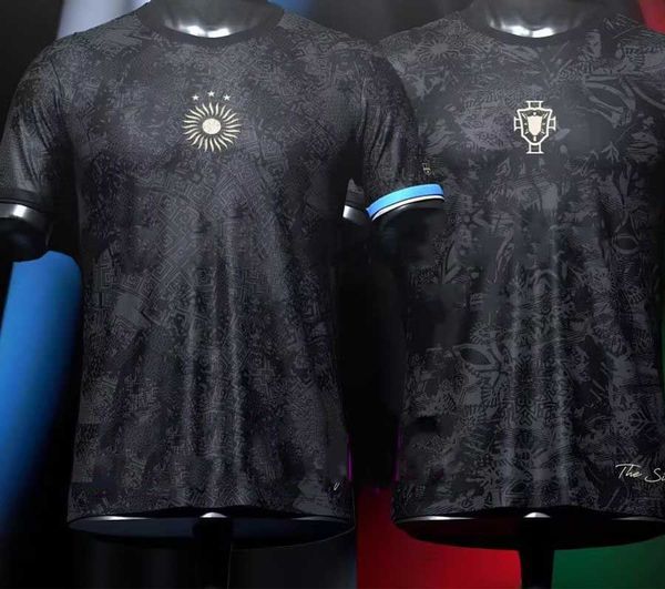 2023 2024 Argentinien Portugal Ronaldo das Siu La Pulga Trikot spezielle Messis Black Out Fußballtrikot Fußballtrikots Uniformen