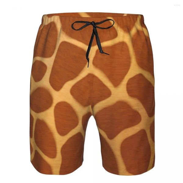 Shorts masculinos homens de secagem rápida beachwear girafa pele pele esconder textura maiô masculino 2023 maiô verão swimwear