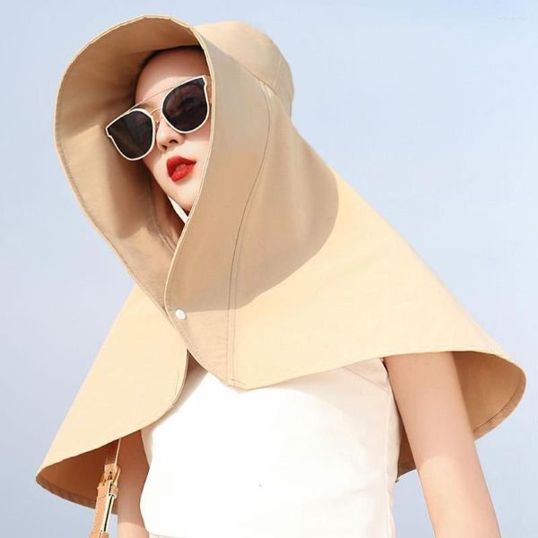 Berretti Fidanzata Bottone a pressione Scialle portatile con protezione per il collo Cappello da pescatore che copre il viso Protezione solare