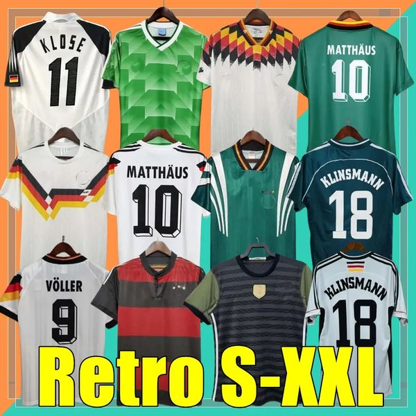 Almanya Vintage Futbol Formaları 1990 1992 1994 1998 1988 Retro Littbarski Ballack Klinsmann Matthias Kalkbrenner 1996 2004 14 Matthaus Hassler Bierhoff Klose