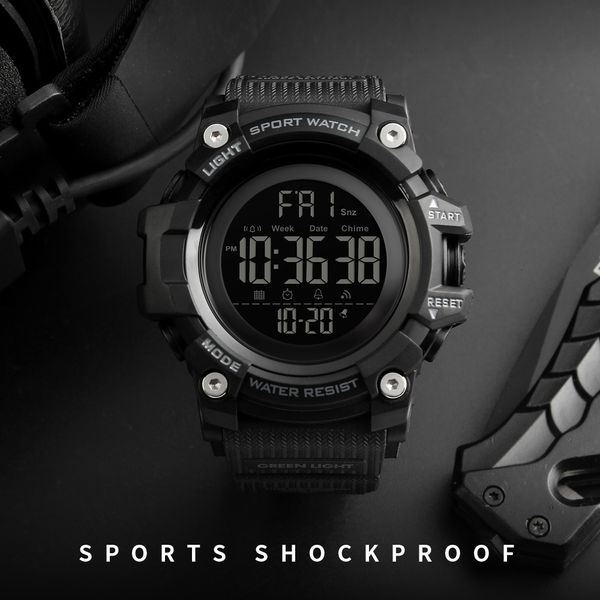 Relógios de pulso Skmei Countdown Stopwatch Sport Sport Watch Mens es Top Brand Luxo Men Led de LED à prova d'água Male eletrônico 230410