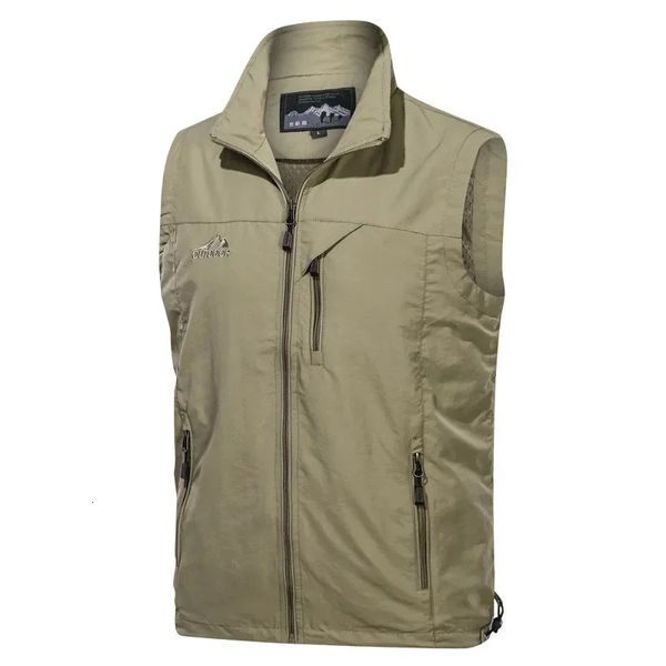 Mens Coletes TFETTERS Marca Colete Jaqueta Primavera e Outono Casual Ao Ar Livre Pogal Peixe Bolso Casaco de Secagem Rápida Tanque Top Roupas 231110