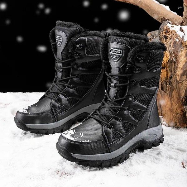 Ботинки большого размера, уличные зимние мужские плюшевые хлопковые туфли в стиле милитари, модные и теплые со средним рукавом