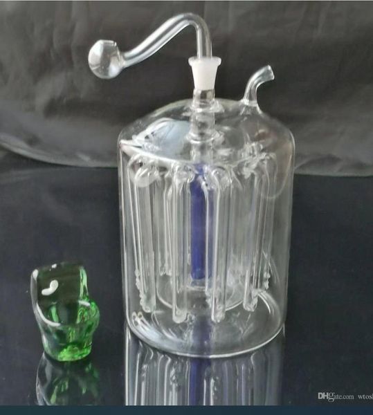neue Pfeife Mini-Huka-Glasbongs Bunte Metallform Super große 16-Klauen-Glasfilter-Wasserpfeifenflasche