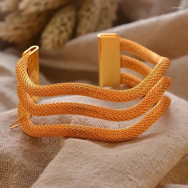 Bracciale turco color oro arabo braccialetti di rame per le donne ragazze regali nuziali braccialetti di nozze etnici musulmani gioielli bijoux