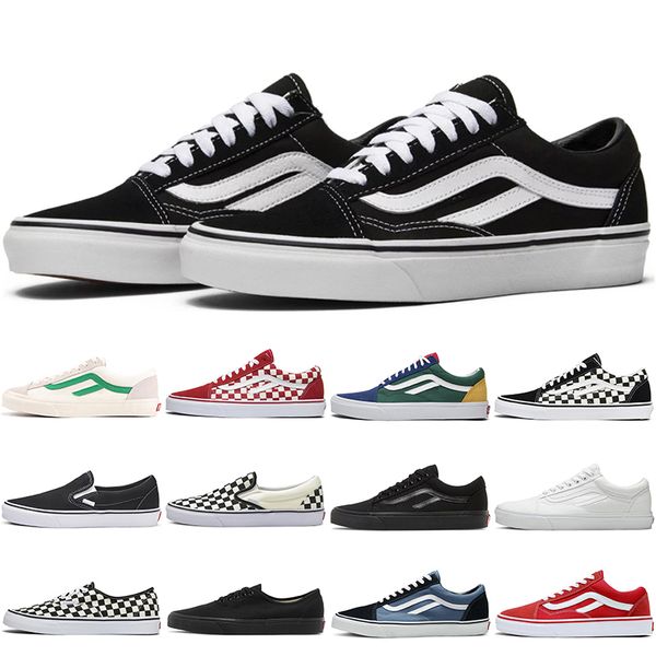 2024 Frauen Männer Old Skool Flat Shoes Designer Skateboard -Sneaker Schwarz weiß grüne rote Marine Herren Mode Sporttrainer Casual D88