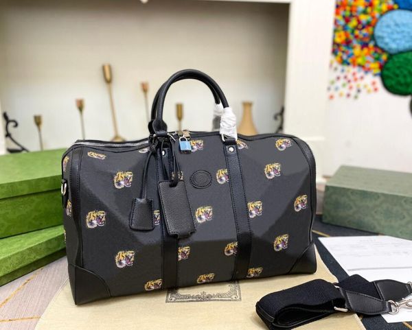 Designer Duffle Bags Holdalls Duffel Bag Bagage Weekend Travel Bags Men Women Bagags Travels de alta qualidade Letter Double Letter Tiger Print Style 45cm