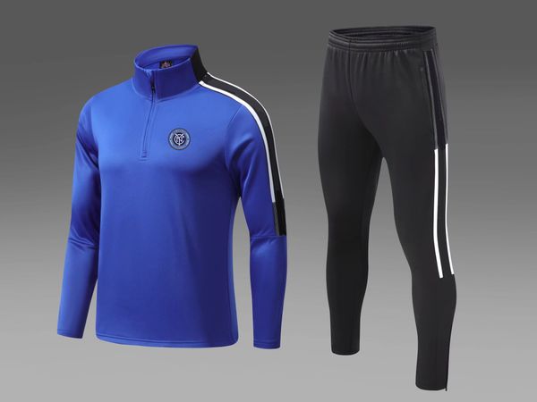 New York City FC Tuta sportiva per uomo e bambino invernale più velluto caldo tuta da allenamento sportiva per il tempo libero all'aria aperta camicia da jogging Street casual