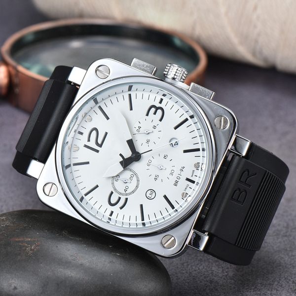 Bell-Armbanduhren für Männer 2023 Herrenuhren Alle Zifferblätter funktionieren Quarzuhr Hochwertige Top-Luxusmarke Chronographenuhr BR Fashion Rubber Strap Montre de Luxe Type