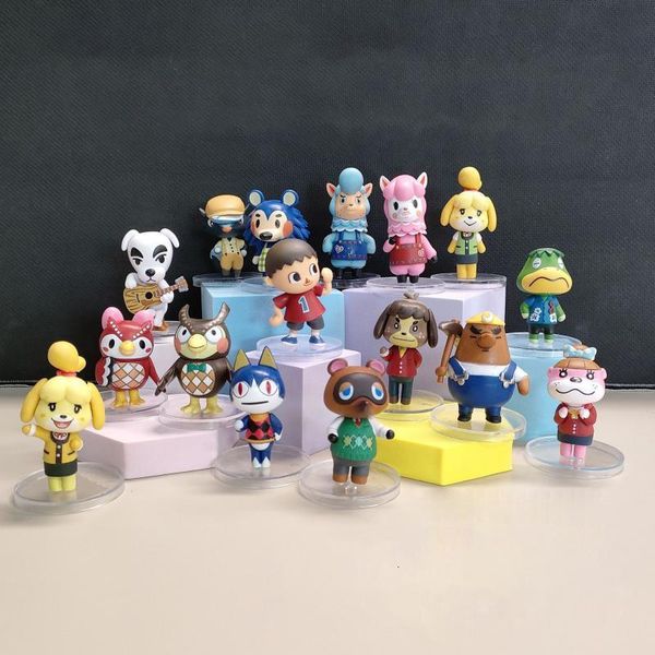 Anime Manga Animal Crossing Figuren Cute Kawaii Dream Island Cartoon Bild Familienporträt Anzug Dekorative Ornamente Geschenk für Kinder 230410