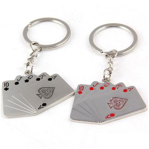 Poker Flush Schlüsselanhänger aus Metall, kreative Herzen, Drop-Lieferung, Dh2Dr