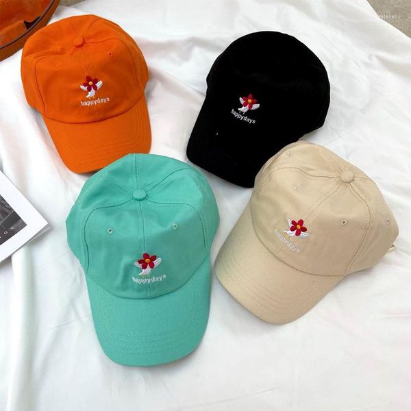 Caps de bola Snapback Cap fofo de flores de flores viseira chapéu feminino de verão casual ao ar livre de beisebol menina