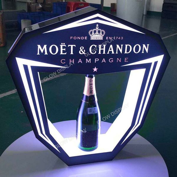 Festa led moet garrafa de champanhe apresentador vinho glorificador uísque vodka tequila sinal exibição para eventos de casamento boate