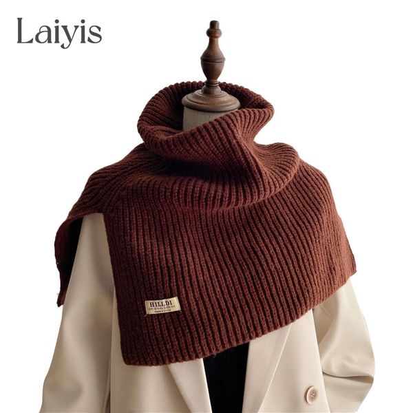 BeanieSkull Caps Winter Collar Muffler Estilo Coreano Lã Fio Anel Cachecol para Mulheres Design Pescoço Envoltório Moda Quente Snood Sólida Malha Neckerchief 231110