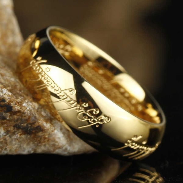 Band Rings One Ring of Power 3D Carved Refined Wedding Ring Lovers Women Men Fashion Jewelry Wholesale P230411