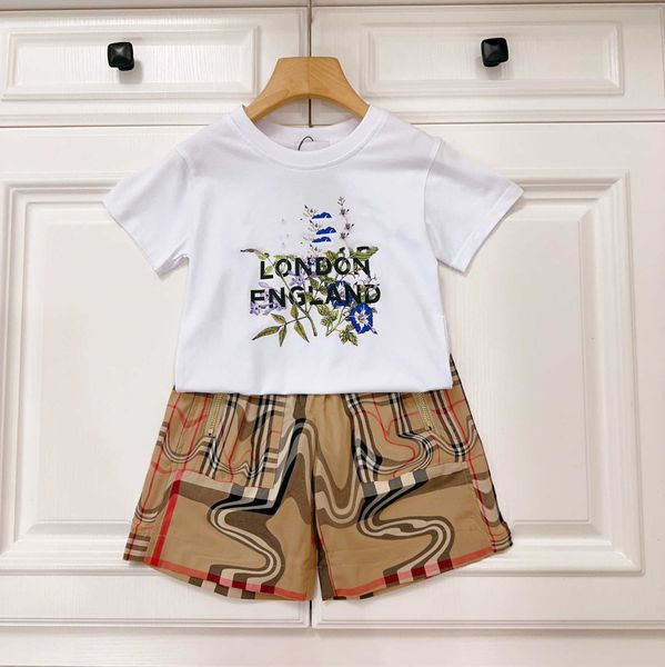 23SS Boys Forts Shorts Sust Kids Set Set Kids Designer Cloand Course Pure Cotton Logo Print