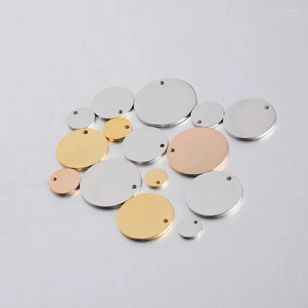 Pendenti E Ciondoli Rumnvnty 20 pz/lotto 8-30mm Smalto A Specchio In Acciaio Inox Disco Rotondo Tag Tag Tag Collana Del Pendente Del Braccialetto gioielli