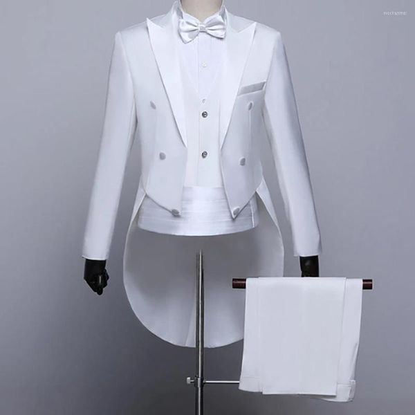 Ternos masculinos 2023 mais recente vestido de lanchonete branco de lapela e vestido formal jaqueta masculina masculino, traje de casaco de cauda homme derramar mariage