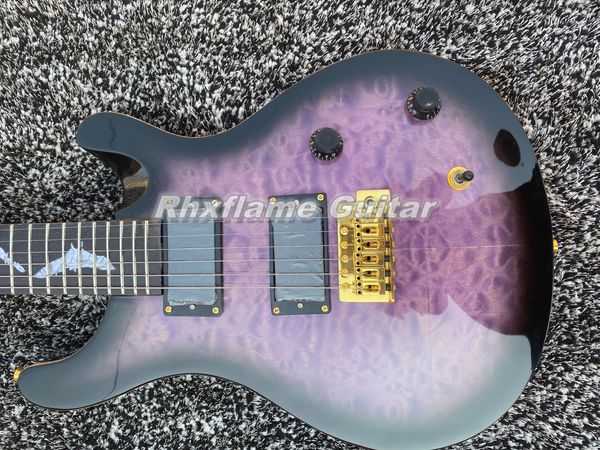 Reed SE Paul Allender Roxo Preto Acolchoado Maple Top Guitarra Elétrica Branco Pérola Bat Inlay Floyd Rose Tremolo Bridge China EMG Pickups Gold Hardware