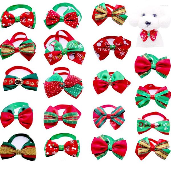 Vestuário para cães DHL Wholease 500pcs Gatos Gravata borboleta de Natal Cães Bowtie Gravatas Colar Acessórios Decoração de férias Grooming Pet Supplies