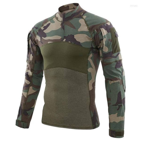 Camisetas masculinas Men 2023 Combate T-shirt Roupas táticas uniformes militares Camuflagem de camuflagem Arme de trabalho de trabalho respirável Roupas