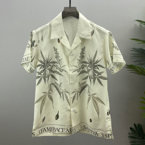 Camisas casuais masculinas camisa de estampa floral botânica de manga curta masculina casual camisa de rua de rua do verão masculino masculina de camisa chinesa moda hombre 230410