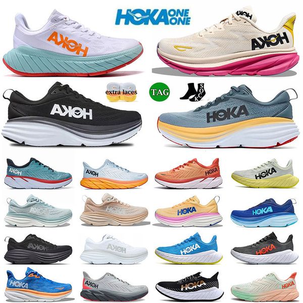 Hoka Clifton 9 One Laufschuhe für Damen, Hokas Bondi 8 Carbon 2 Low-Top-Mesh-Trainer, dreifach weiß, schwarz, Free People On Cloud, große Größe, US 13, Herren-Sportsneaker