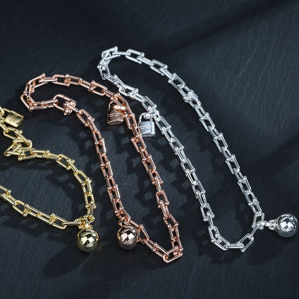 Fashion Hardwear Schmuck Halskette Designer-Hufeisen-Anhänger-Serie Halsketten Roségold Platin Langkettige Diamanten Schmuck für Erwachsene