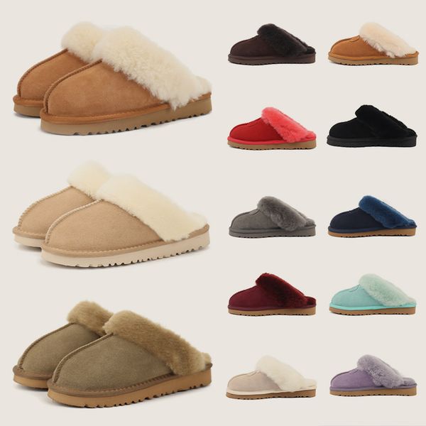 Pantofole firmate Castagna Merino Pelle di pecora Capelli Tazz Stivali da neve Donna Uomo Pantofole Tasman calde Camoscio Comfort Autunno Inverno stivali ugglie