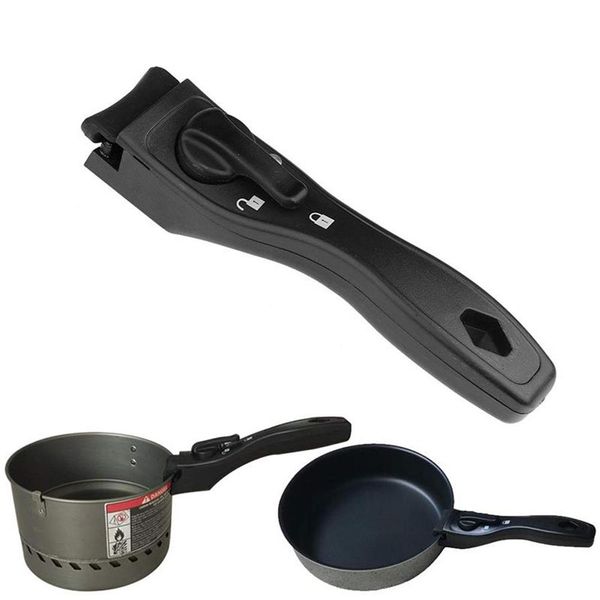 Съемная ручка кастрюли, черная сменная ручка для посуды, съемная противоожоговая ручка, зажим для кишечника, кухонные инструменты для приготовления пищи 201243i