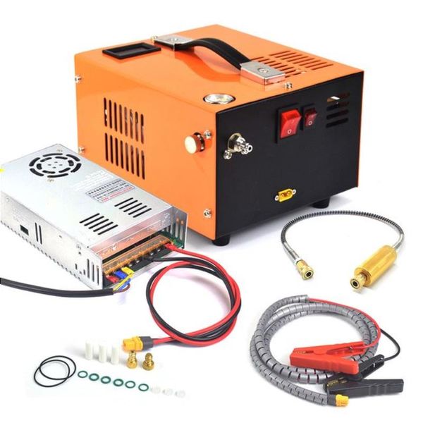 12v 5000psi 400bar 40mpa pcp compressor de ar automóvel mini bomba com transformador 220v inflador de alta pressão carro caça nwnar