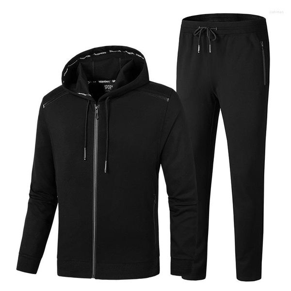 Men's Tracksuits 2023 Brand Men Tracksuit 2 Tops e calças Men Suits Sweat Solid Solid Plus Tamanho Conjuntos de Jogger para Roupas