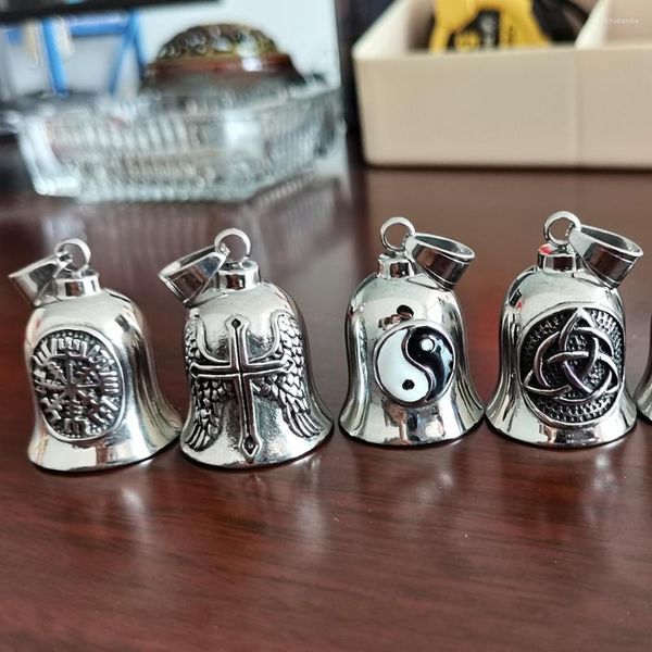 Colares pendentes viking bússola vegvisir colar colar de campainha masculino jóias de jóias aço inoxidável