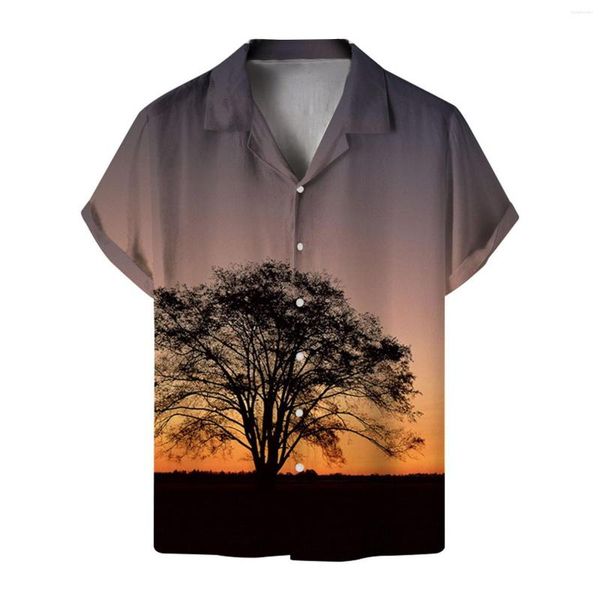 T-shirt da uomo Camicia elegante tinta unita Fiore Maniche corte Uomo Summer Beach Style Relaxed Casual Lazy Mens Beachwear