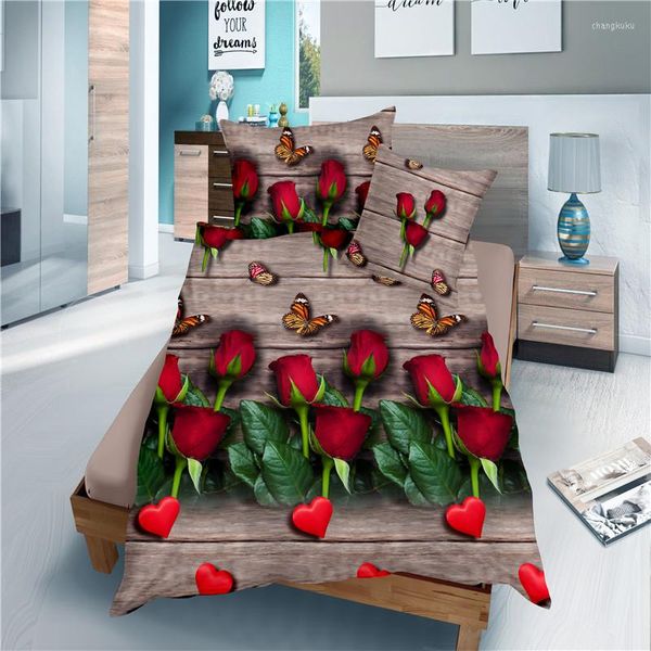 Set di biancheria da letto Lenzuolo copripiumino stampato 3d Luxury King Size Jacquard 3 pezzi 4 Consolatore Western Ropa De Cama 859