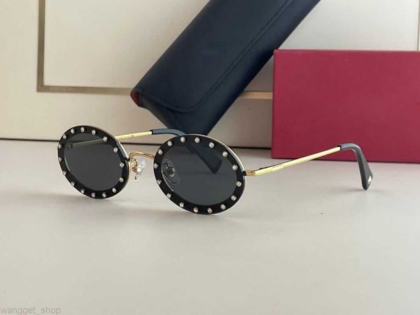 Óculos de sol redondos para mulheres copos polarizados de diamante