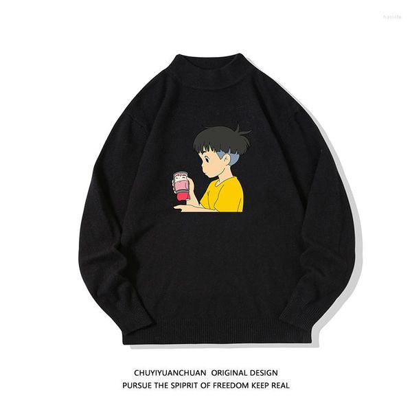 Maglioni da uomo Abbigliamento da uomo Maglione lavorato a maglia invernale Maglieria oversize Pullover Harajuku Grafica anime boy Natale con lana