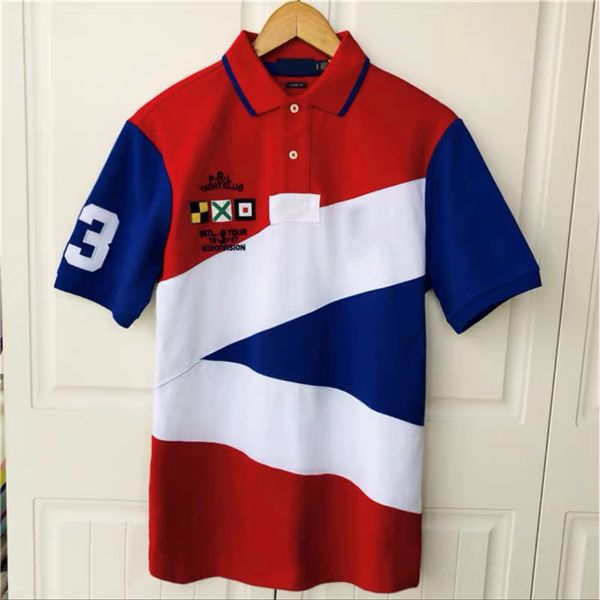 T-shirt Polo da uomo di design abbinata a colori casual con T-shirt a maniche corte da uomo in puro cotone al 100% nuovo stile S-XXL