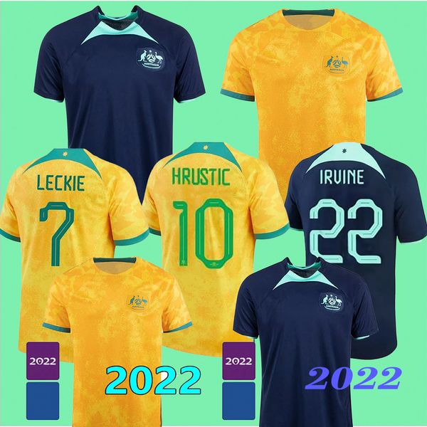 22 23 camisas de futebol personalizadas Jerseys de futebol Austrália Home Away Leckie MacLaren Hrustic Irvine Mabil McGree Mooy Souttar Behich Duke Degenek Men Kids Set Kits Uniform