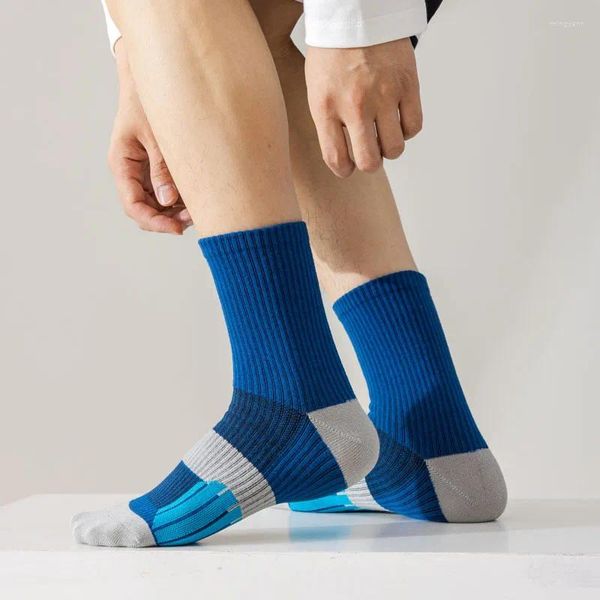 Erkek çoraplar profesyonel spor erkekler uzun insan bisiklet basketbol pamuk futbol erkek kalsetinler meias