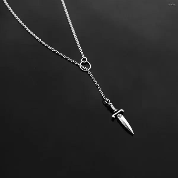 Ожерелья с подвесками, мини-металлическое ожерелье с кинжалом для женщин, простая сексуальная серебряная цепочка на ключицу