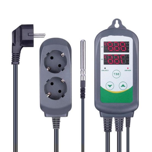 Aquecimento e resfriamento duplo relé controlador de temperatura carboy fermentador estufa terrário controle de temperatura lsvps