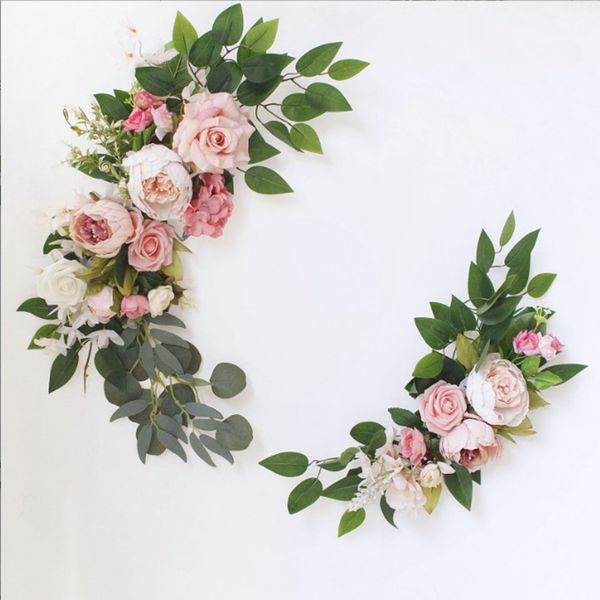 Faux Floral Greenery Large 2Pcs Artificial Flower Swag Garland Wedding Arch Flowers Kit for Sign Rustic Decor 230410