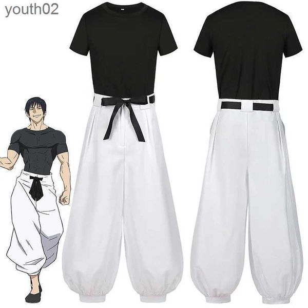 Costumi anime Anime Jujutsu Kaisen Fushiguro Toji Cosplay Vieni adulto unisex manica corta top pantaloni vestito Halloween uniforme partito ZLN231111